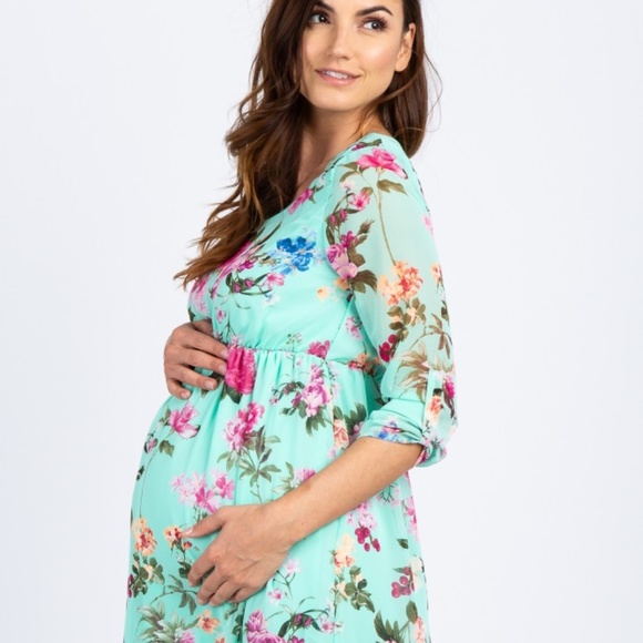 Pinkblush Dresses & Skirts - Pinkblush Floral Chiffon Maternity Dress
